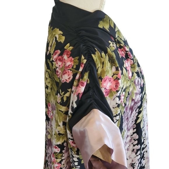 Victoria Secret Kaftan‎ Mumu Floral Black Purple - Picture 5 of 8